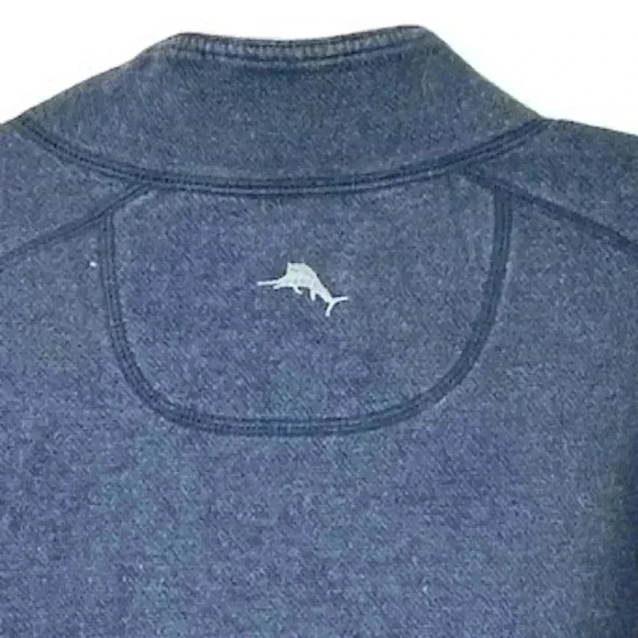Tommy Bahama Men's Reversible 1/4 Zip Pullover Sweater Size L Ocean Blue Gray - Picture 7 of 16